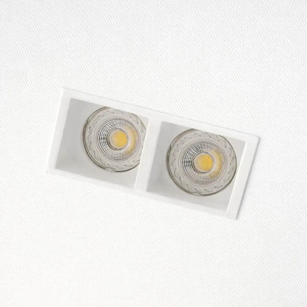 Faretti Da Incasso-IsyLuce faretto cestello 2 luci di gesso da incasso
