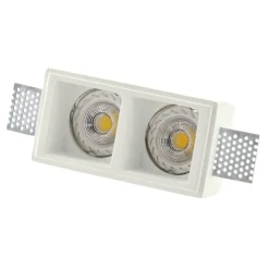 Faretti Da Incasso-IsyLuce faretto cestello 2 luci di gesso da incasso