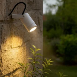 Faretti Da Esterno-IsyLuce faretto da esterno bianco orientabile anti corrosione