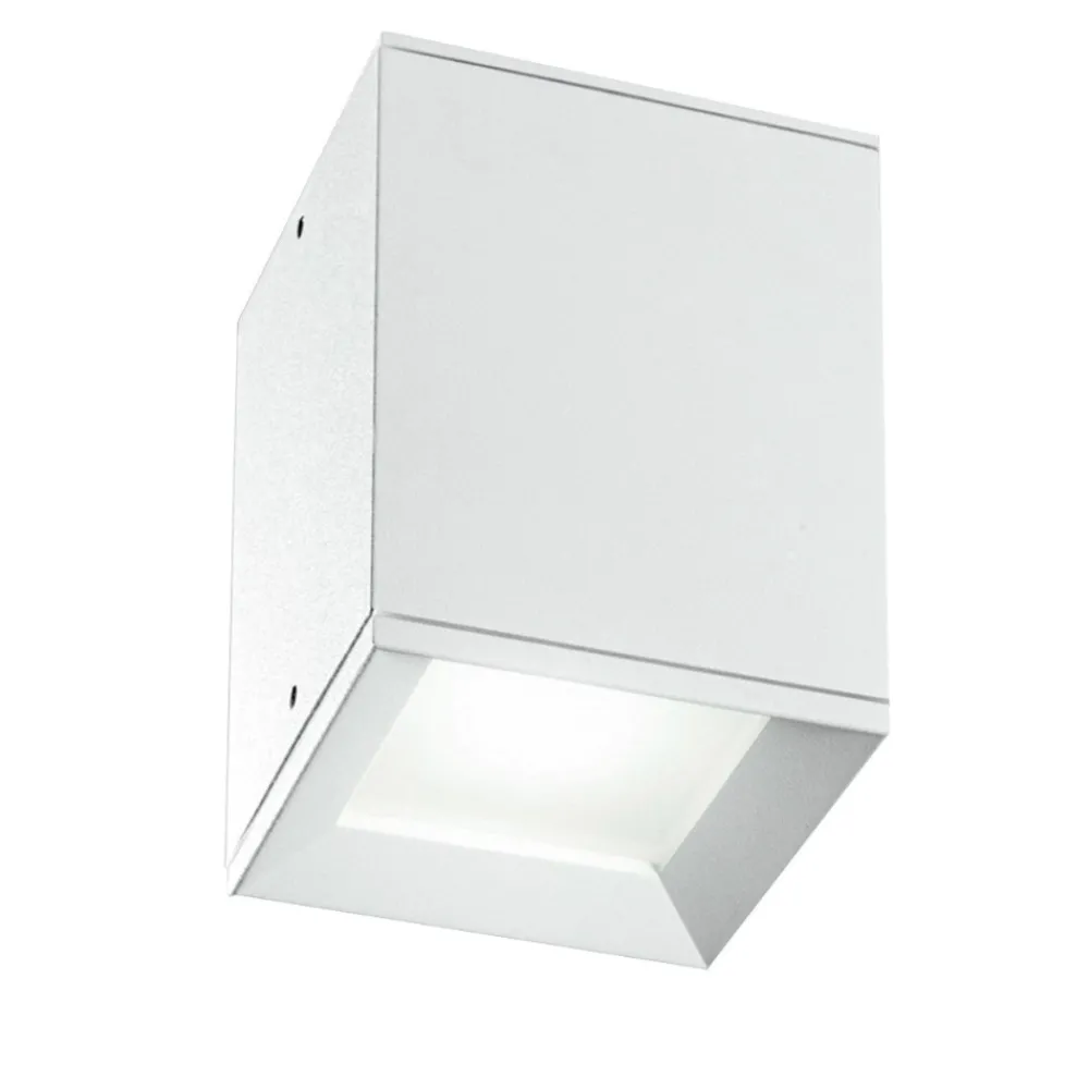 Faretti Da Esterno-IsyLuce faretto da esterno squadrato da soffitto bianco