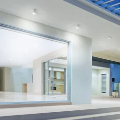 Faretti Da Esterno-IsyLuce faretto da esterno squadrato da soffitto bianco