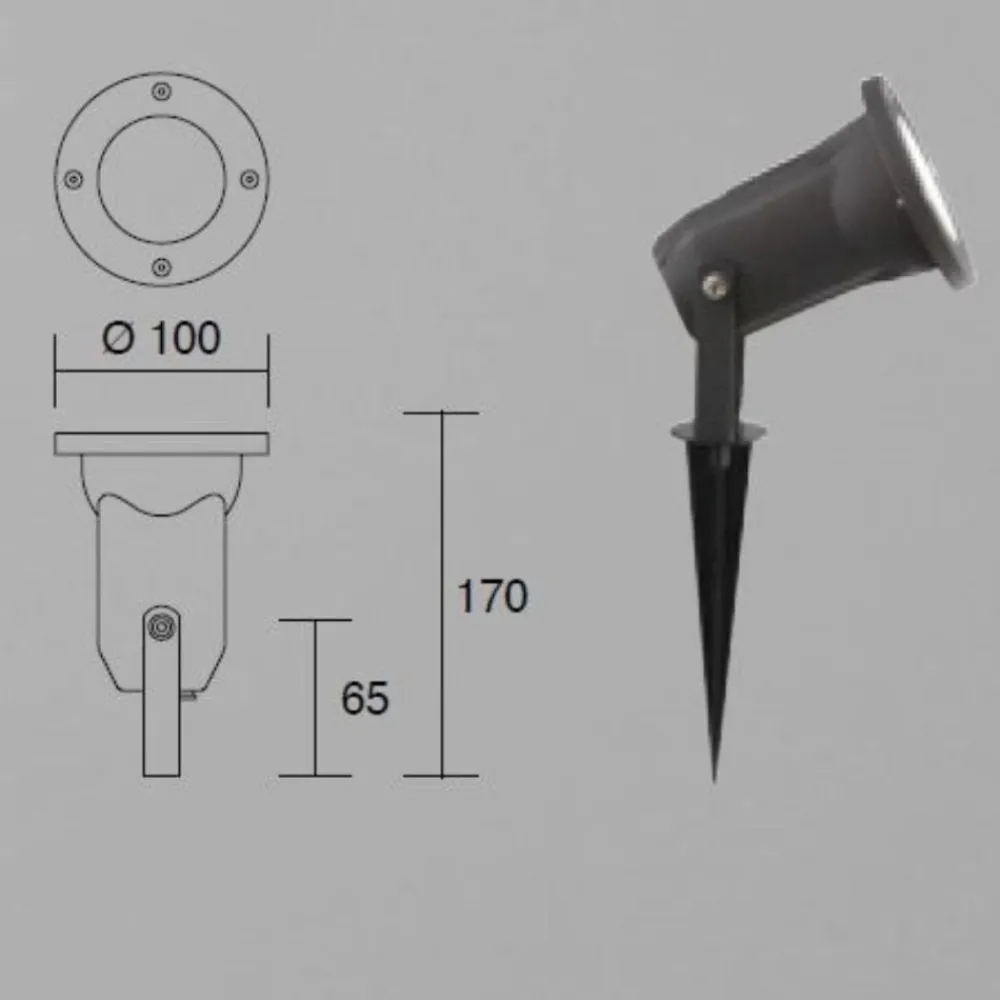 Faretti Da Esterno-IsyLuce faretto da giardino orientabile antracite