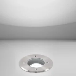 Faretti Da Esterno-IsyLuce faretto da incasso pavimento per esterno rotondo grigio