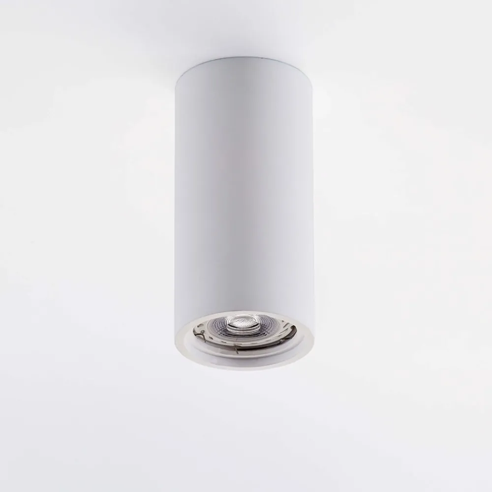 Faretti Da Soffitto-IsyLuce faretto da soffitto cilindro gesso bianco