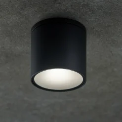 Faretti Da Esterno-IsyLuce faretto da soffitto per esterno cilindro antracite ip54