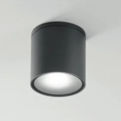 Faretti Da Esterno-IsyLuce faretto da soffitto per esterno cilindro antracite ip54