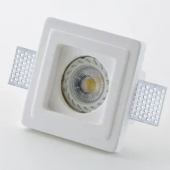 Faretti Da Incasso-IsyLuce faretto in gesso quadrato da incasso per controsoffitto