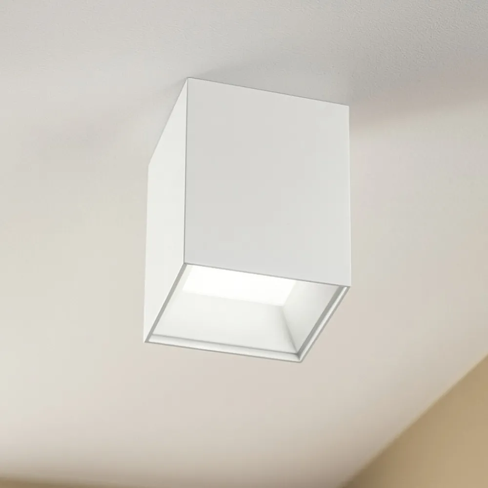 Faretti Da Soffitto-IsyLuce faretto led 4000k 12w cubo soffitto bianco quadrato