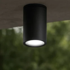 Faretti Da Esterno-IsyLuce faretto per esterni da soffitto cilindro antracite