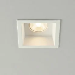 Faretti Da Incasso-IsyLuce faretto quadrato bianco da incasso per soffitto