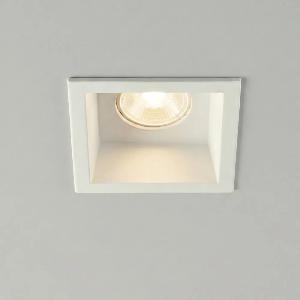 Faretti Da Incasso-IsyLuce faretto quadrato bianco da incasso per soffitto