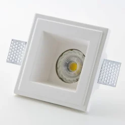 Faretti Da Incasso-IsyLuce faretto quadrato di gesso da incasso a soffitto