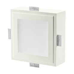 Faretti Da Incasso-IsyLuce faretto quadrato di gesso da incasso con vetro