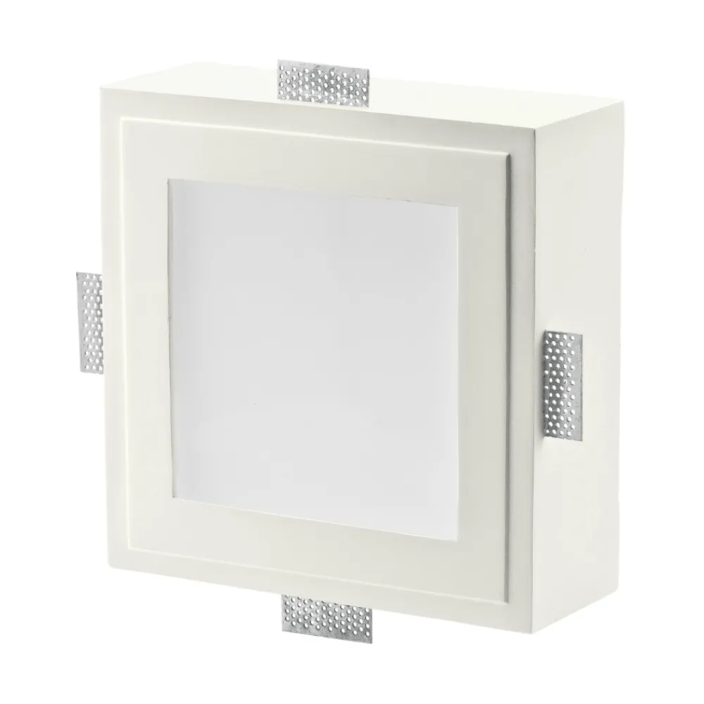Faretti Da Incasso-IsyLuce faretto quadrato di gesso da incasso con vetro