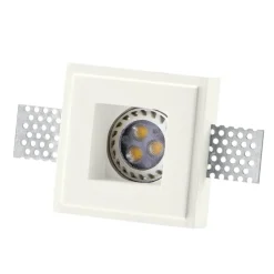 Faretti Da Incasso-IsyLuce faretto quadrato in gesso da incasso a soffitto