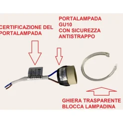 Faretti Da Incasso-IsyLuce faretto quadrato in gesso da incasso a soffitto