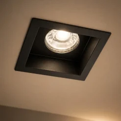 Faretti Da Incasso-IsyLuce faretto quadrato nero da incasso per controsoffitto
