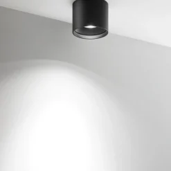 Faretti Da Soffitto-IsyLuce focus faretto led nero cilindro 16w 3000k