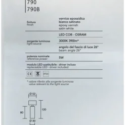 Applique Da Parete-IsyLuce focus slim applique led bianco orientabile led 5w 3000k