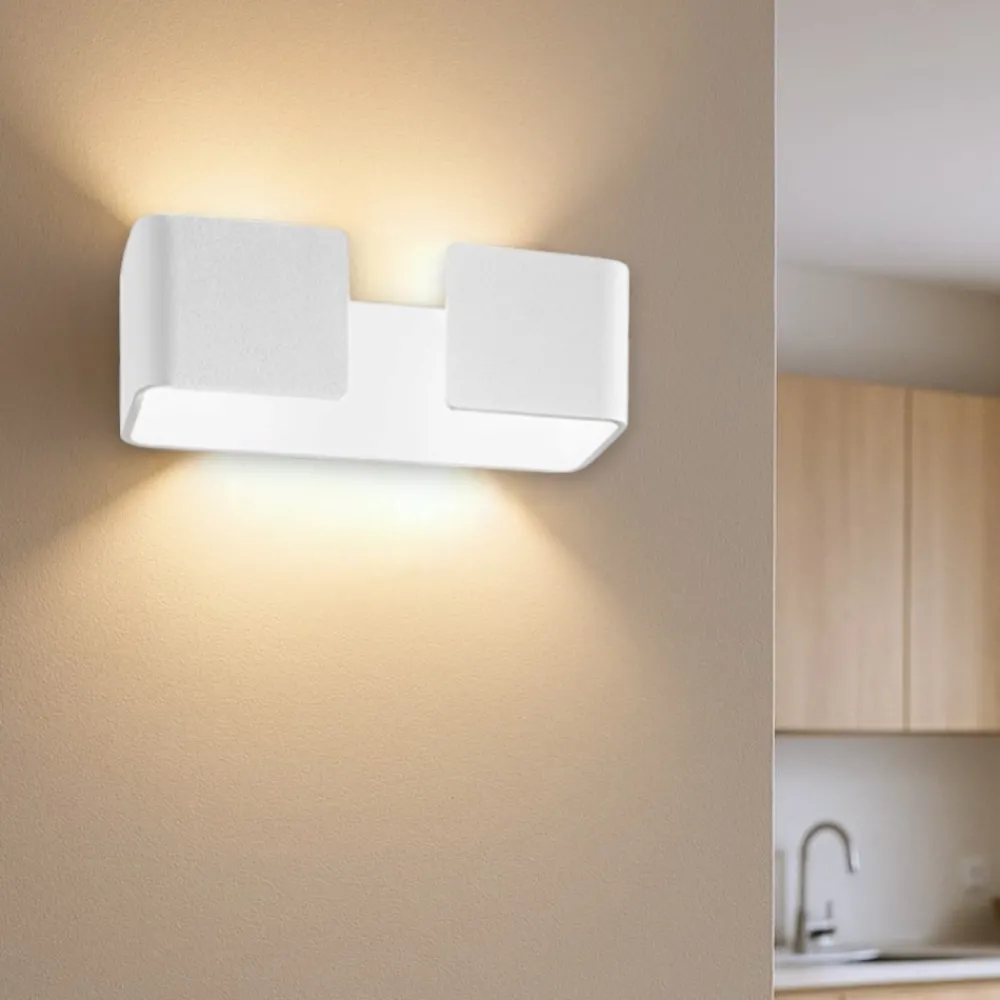 Applique Da Parete-IsyLuce graffa applique led 10w 3000k moderno bianco