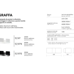 Applique Da Parete-IsyLuce graffa applique led 10w 3000k moderno bianco