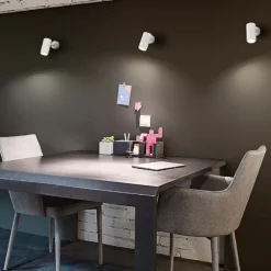 Applique Da Parete-IsyLuce lampada moderna cilindro bianco orientabile