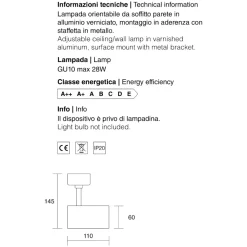 Applique Da Parete-IsyLuce lampada moderna cilindro bianco orientabile
