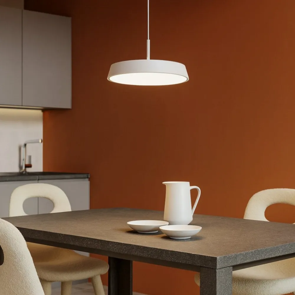 Lampadari Cucina-IsyLuce lampadario da cucina urban bianca led 18w 3000k 4000k dimmerabile