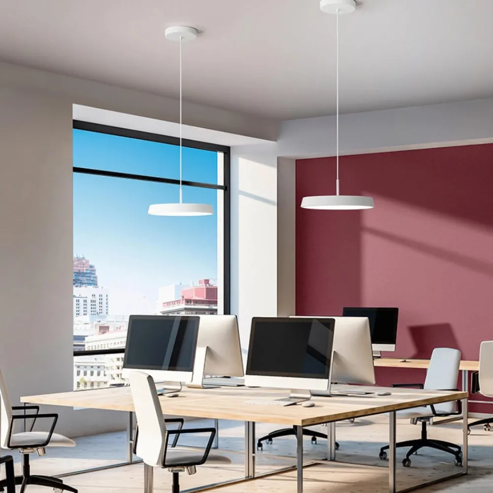 Lampadari Cucina-IsyLuce lampadario da cucina urban bianca led 18w 3000k 4000k dimmerabile