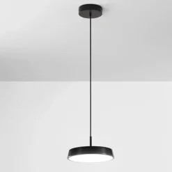 Lampadari Cucina-IsyLuce lampadario da cucina nero urban design moderno led 18w dimmerabile