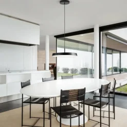 Lampadari Cucina-IsyLuce lampadario da cucina nero urban design moderno led 18w dimmerabile