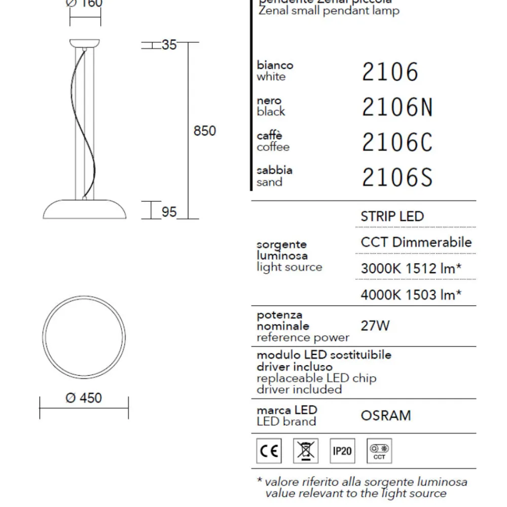 Lampadari Cucina-IsyLuce lampadario da cucina zenal bianca led 27w 3000k 4000k dimmerabile
