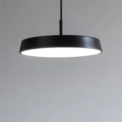 Lampadari Cucina-IsyLuce lampadario per cucina moderna nera disco led 42w 3000k 4000k