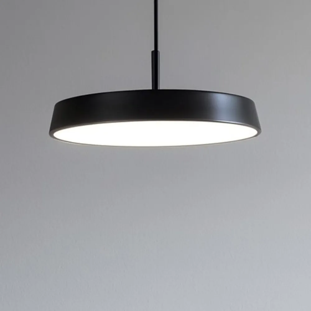 Lampadari Cucina-IsyLuce lampadario per cucina moderna nera disco led 42w 3000k 4000k