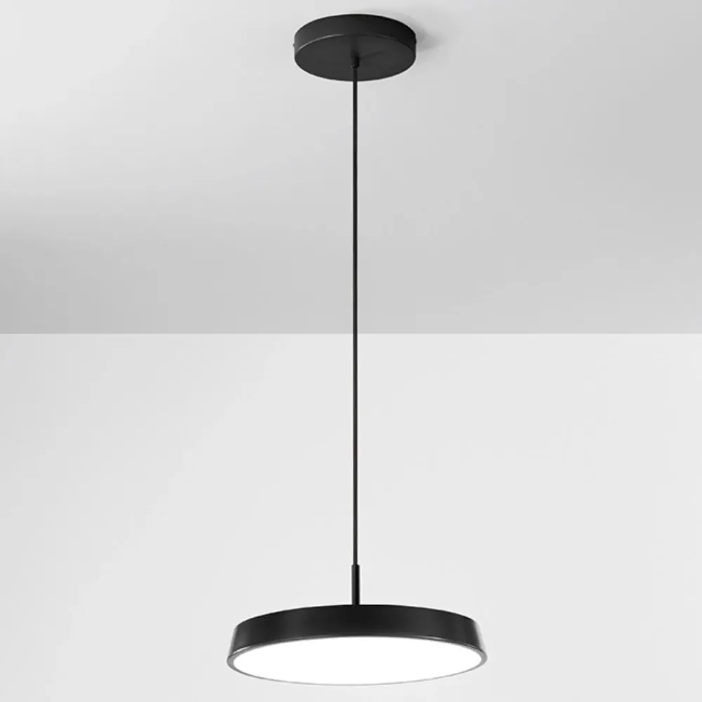 Lampadari Cucina-IsyLuce lampadario per cucina moderna nera disco led 42w 3000k 4000k