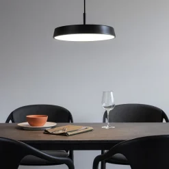 Lampadari Cucina-IsyLuce lampadario per cucina moderna nera disco led 42w 3000k 4000k