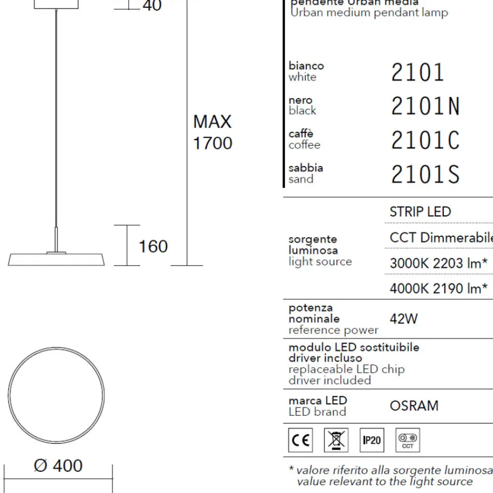 Lampadari Cucina-IsyLuce lampadario per cucina moderna nera disco led 42w 3000k 4000k