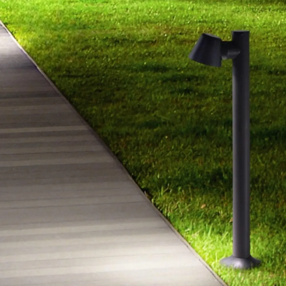 Lampioni Da Giardino-IsyLuce lampione orientabile da giardino antracite moderno