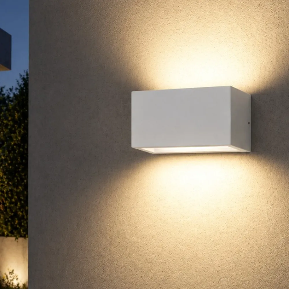 Applique Da Esterno-IsyLuce metro applique da esterno 24w 3000k bianco moderna