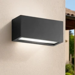 Applique Da Esterno-IsyLuce metro applique da esterno 24w 3000k antracite
