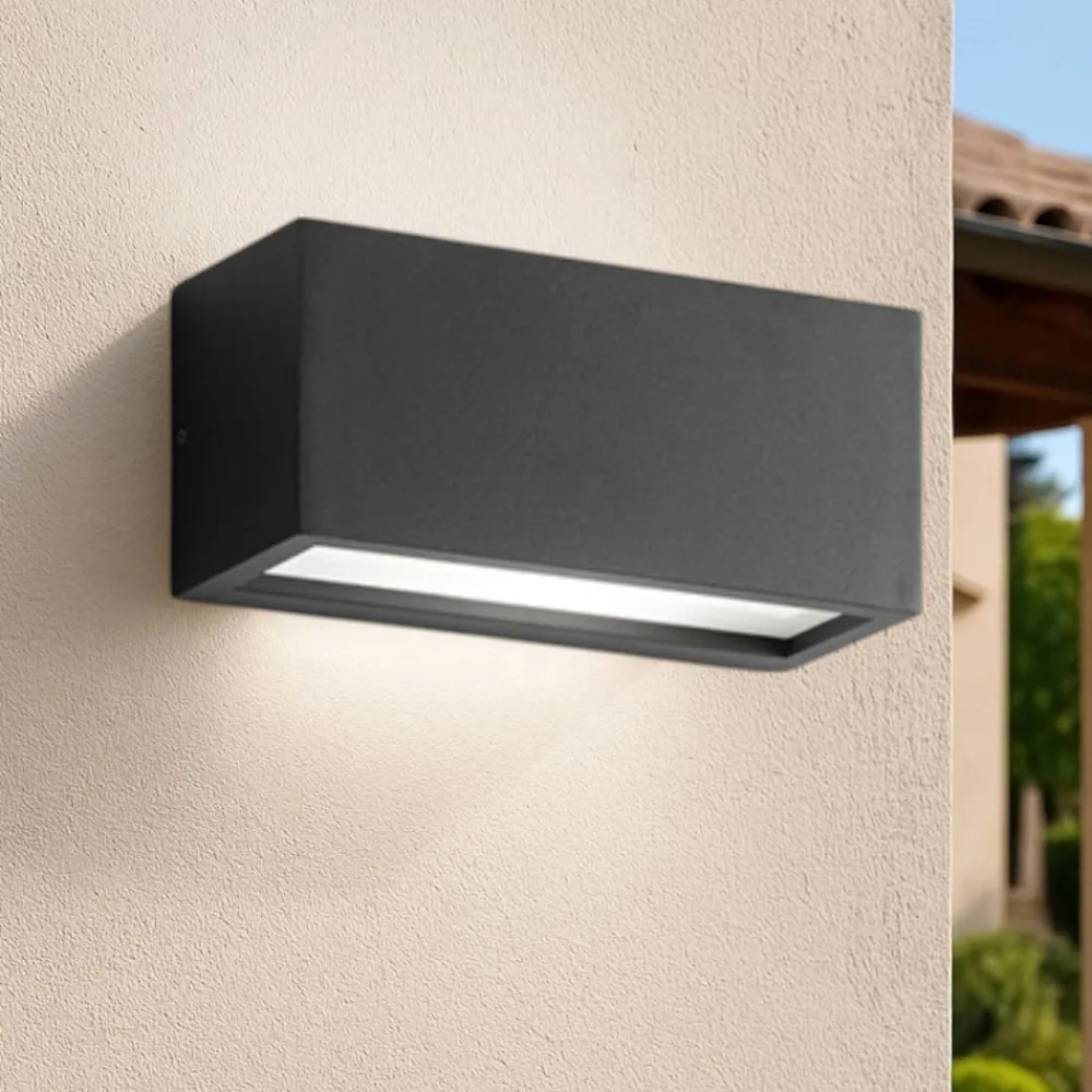 Applique Da Esterno-IsyLuce metro applique da esterno 24w 3000k antracite