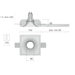 Faretti Da Incasso-IsyLuce mini faretto rotondo di gesso incasso per controsoffitto