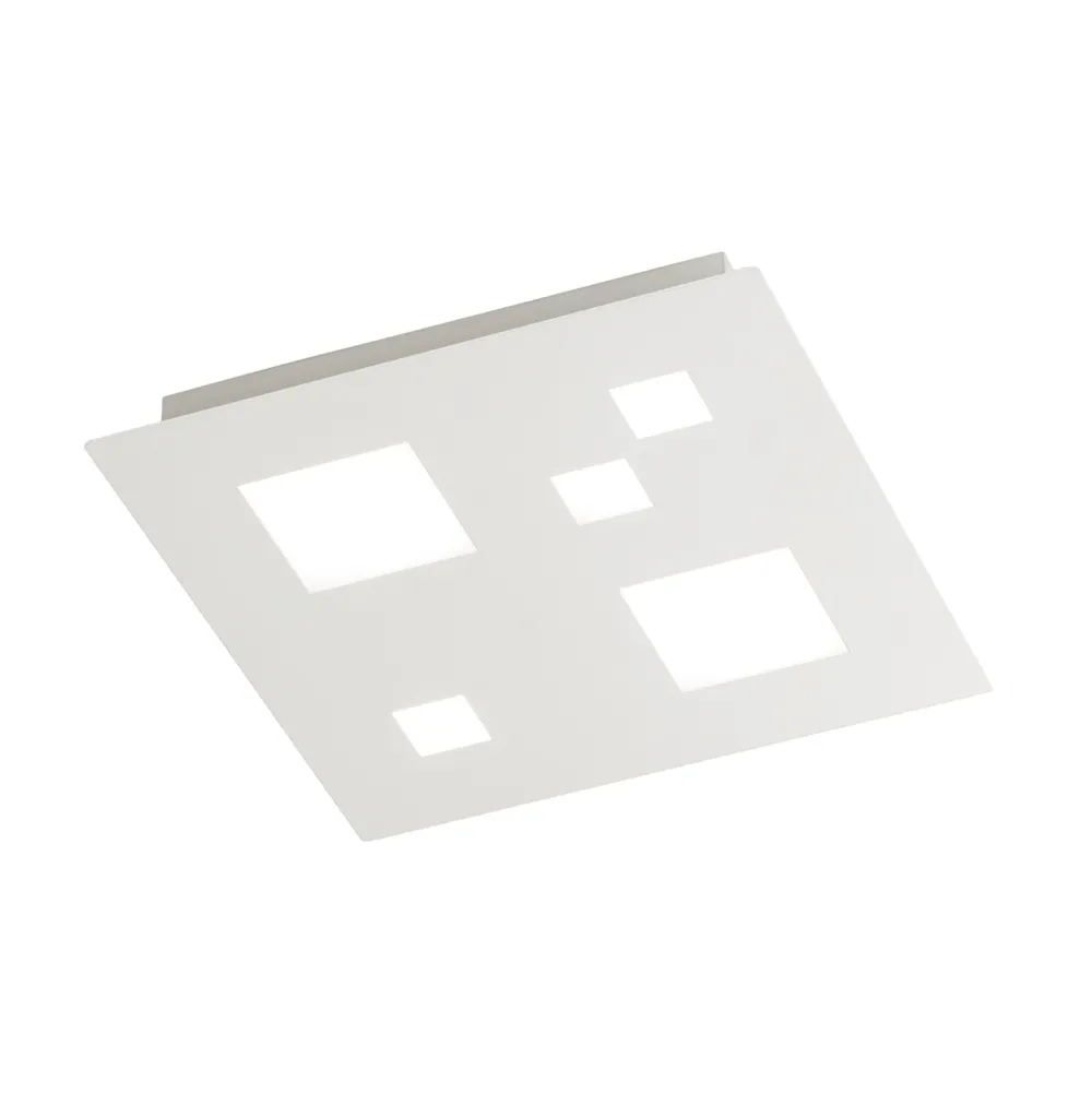 Plafoniere Moderne-IsyLuce plafoniera bianca led 25w 3000k quadrata per cucina