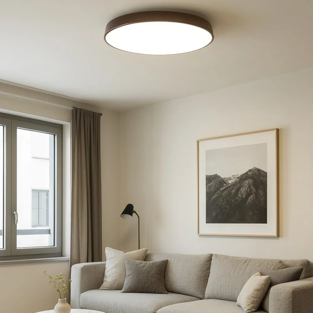 Plafoniere Moderne-IsyLuce plafoniera led 3000k 4000k marrone dimmerabile
