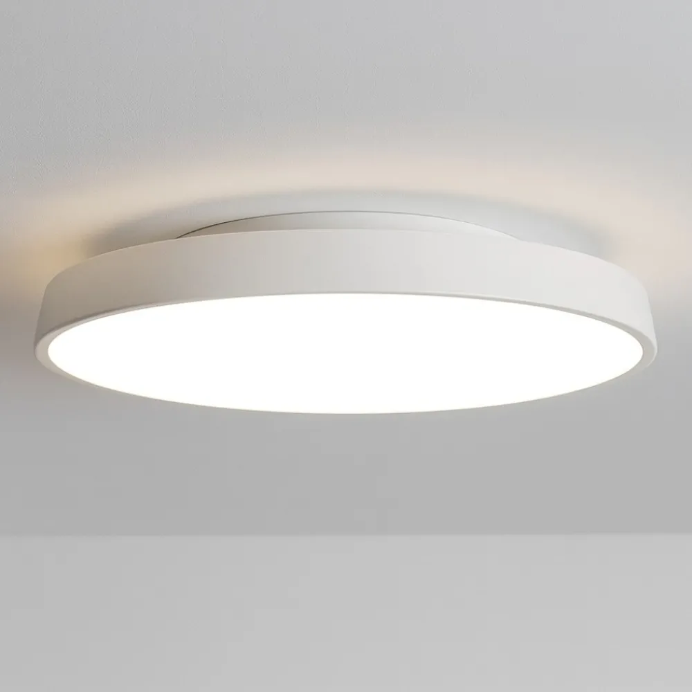 Plafoniere Moderne-IsyLuce plafoniera led 39w 3000k 4000k dimmerabile bianca rotonda