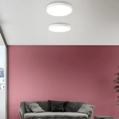 Plafoniere Moderne-IsyLuce plafoniera led 39w 3000k 4000k dimmerabile bianca rotonda