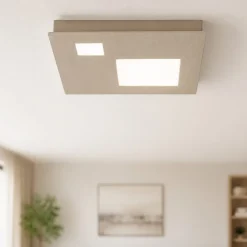 Plafoniere Moderne-IsyLuce plafoniera led 12w 3000k quadrata sabbia