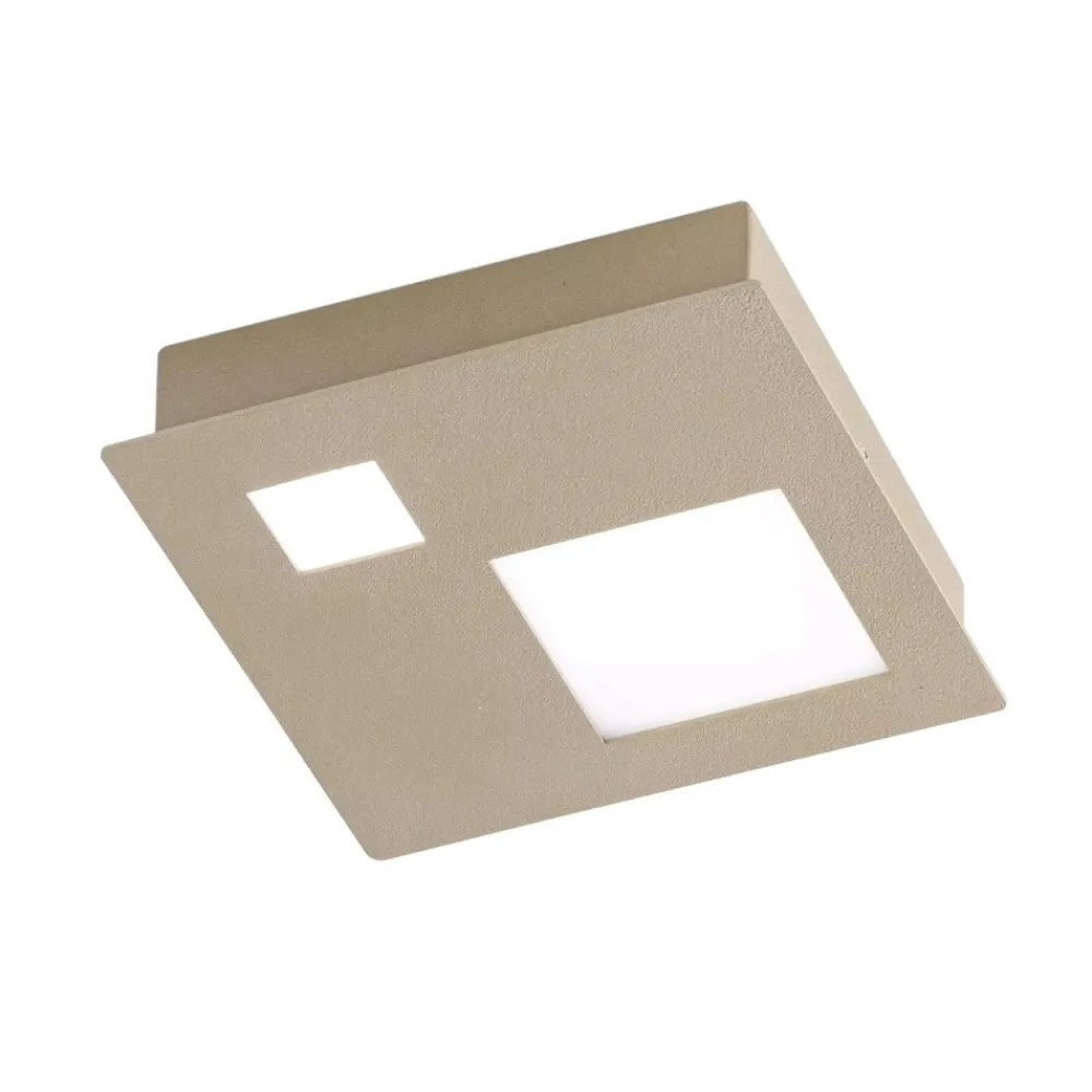 Plafoniere Moderne-IsyLuce plafoniera led 12w 3000k quadrata sabbia