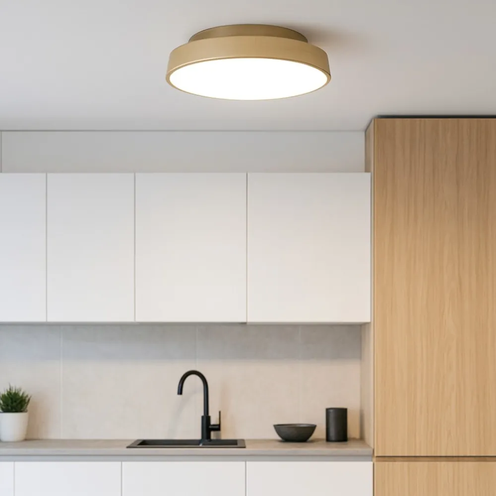 Plafoniere Moderne-IsyLuce plafoniera urban sabbia rotonda led 42w 3000k 4000k dimmerabile