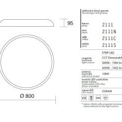 Plafoniere Moderne-IsyLuce plafoniera zenal marrone led 108w dimmerabile rotonda